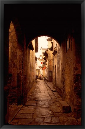 Framed Ancient Alleys in Huizhou-styled Residential Area, China Print