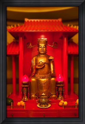 Framed God of General Guan Shrine in a Corporate Office, Shanghai, China Print