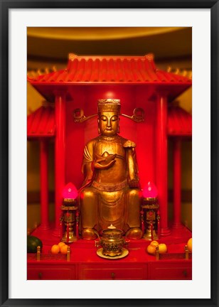 Framed God of General Guan Shrine in a Corporate Office, Shanghai, China Print