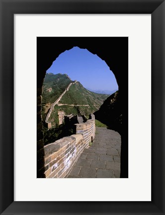 Framed Great Wall of China Viewed through Doorway, Beijing, China Print