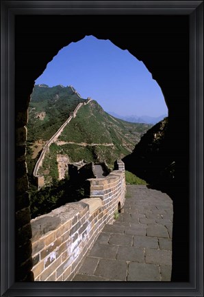 Framed Great Wall of China Viewed through Doorway, Beijing, China Print