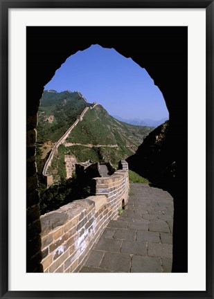 Framed Great Wall of China Viewed through Doorway, Beijing, China Print