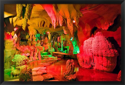 Framed Cave stalagmites, stalactites, Mutianyu, China, Print