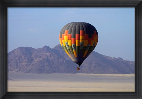 Framed Aerial view of Hot air balloon over Namib Desert, Sesriem, Namibia Print