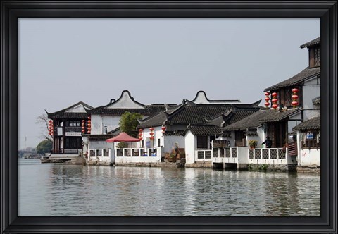 Framed China, Zhujiajiao village, riverfront homes Print