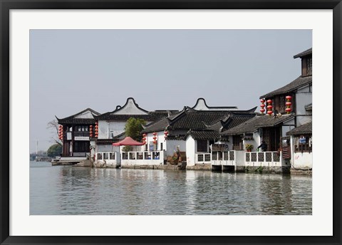 Framed China, Zhujiajiao village, riverfront homes Print