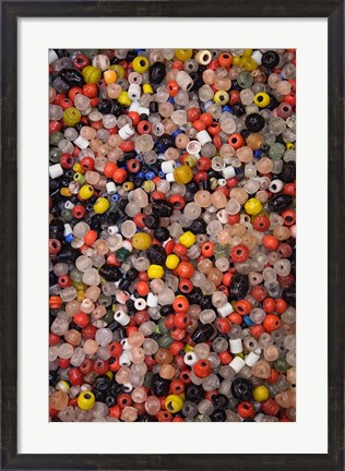Framed Glass beads, Khan el Khalili Bazaar, Market, Cairo, Egypt Print