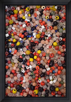 Framed Glass beads, Khan el Khalili Bazaar, Market, Cairo, Egypt Print