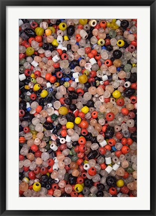 Framed Glass beads, Khan el Khalili Bazaar, Market, Cairo, Egypt Print