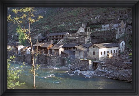Framed Ancient Town of Ningchang on the Yangtze River, Three Gorges, China Print