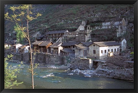 Framed Ancient Town of Ningchang on the Yangtze River, Three Gorges, China Print