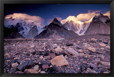 Framed Broad and Gasherbrun Peaks, Karakoram Range, Pakistan Print