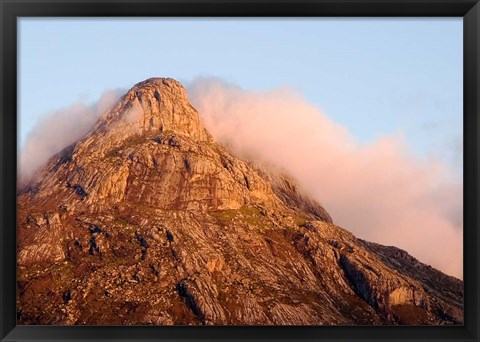 Framed Africa; Malawi; Mt Mulanje; Thuchila; View of rock peak Print