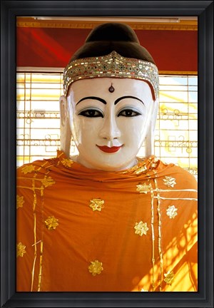Framed Buddha Statue, Botataung Paya, Yangon, Myanmar Print
