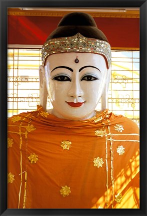 Framed Buddha Statue, Botataung Paya, Yangon, Myanmar Print