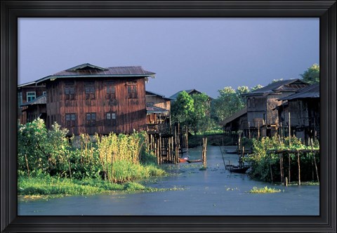 Framed Floating Village on Inle Lake, Myanmar Print