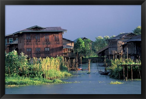 Framed Floating Village on Inle Lake, Myanmar Print