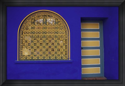 Framed Doorway in Jardin Majorelle, Marrakech, Morocco Print