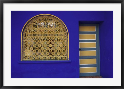 Framed Doorway in Jardin Majorelle, Marrakech, Morocco Print