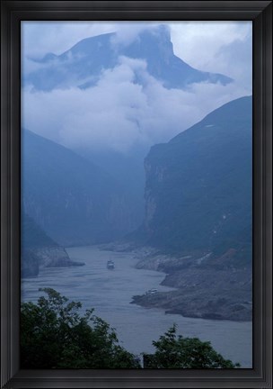 Framed Entrance to Qutang Gorge, Three Gorges, Yangtze River, China Print