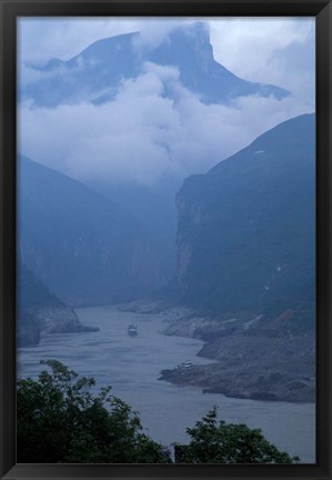 Framed Entrance to Qutang Gorge, Three Gorges, Yangtze River, China Print