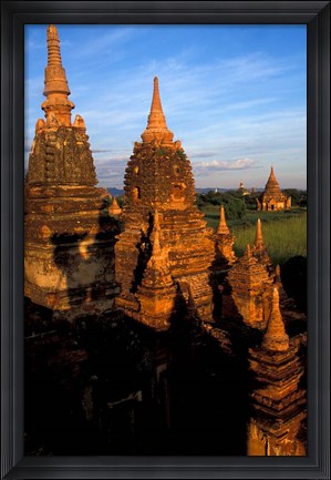 Framed Ancient Temples and Pagodas at Sunrise, Myanmar Print