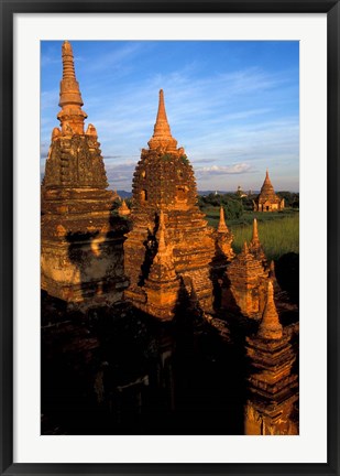 Framed Ancient Temples and Pagodas at Sunrise, Myanmar Print