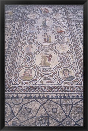 Framed Abduction of Hylas Mosaic on Floor of an Ancient Roman Building, Morocco Print