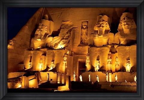 Framed Egypt, Abu Simbel, Greater Temple of Ramses II, Columns Print