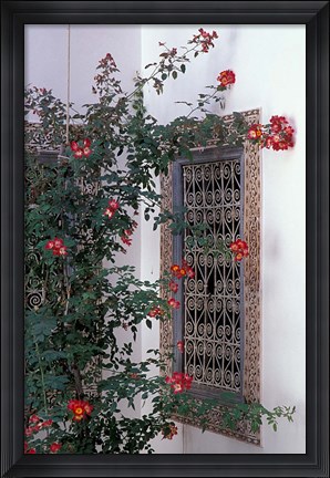 Framed Courtyard with Zellij (Mosaic Tilework), Marrakech, Morocco Print