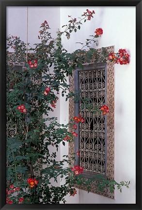 Framed Courtyard with Zellij (Mosaic Tilework), Marrakech, Morocco Print