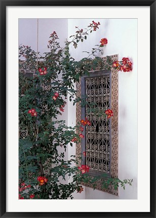 Framed Courtyard with Zellij (Mosaic Tilework), Marrakech, Morocco Print