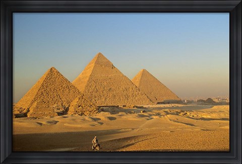Framed Giza Pyramid, Giza Plateau, Old Kingdom, Egypt Print
