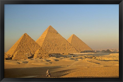 Framed Giza Pyramid, Giza Plateau, Old Kingdom, Egypt Print