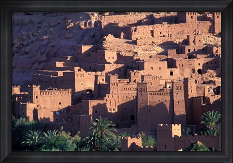 Framed Ait Benhaddou Ksour (Fortified Village) with Pise (Mud Brick) Houses, Morocco Print