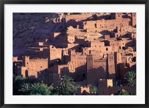 Framed Ait Benhaddou Ksour (Fortified Village) with Pise (Mud Brick) Houses, Morocco Print