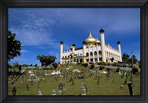 Framed Gilded dome, architecture of Brunei, Asia Print