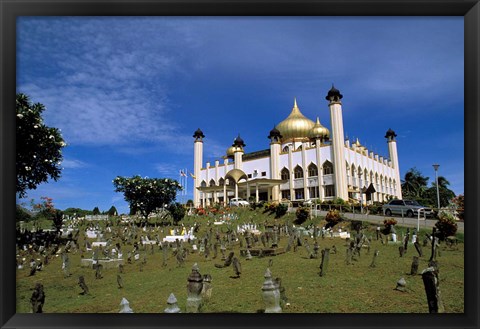 Framed Gilded dome, architecture of Brunei, Asia Print