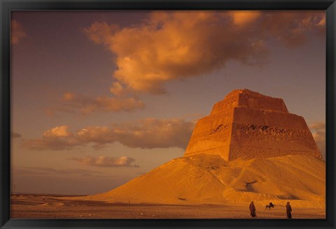 Framed First Pyramid of Pharaoh Snerfu, 4th Dynasty, Meidum, Old Kingdom, Egypt Print