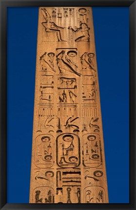 Framed Egypt, Temple of Luxor, Hieroglyphics, Obelisk of Ramesses II Print