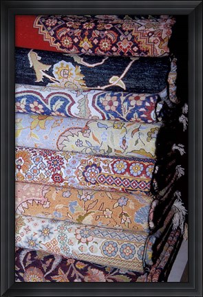 Framed Fine Wool Carpets at El Sultan Carpet School, Cairo, Egypt Print