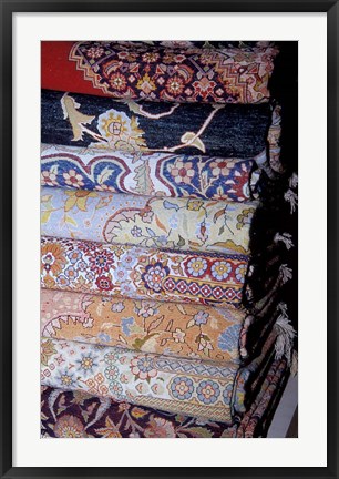 Framed Fine Wool Carpets at El Sultan Carpet School, Cairo, Egypt Print