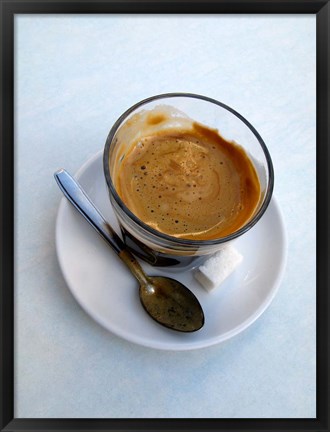 Framed Espresso Drink at Cafe in Essaouira, Morocco Print