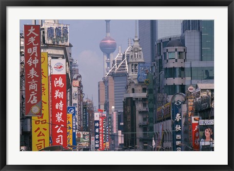 Framed Busy Nanjing Road, Shanghai, China Print