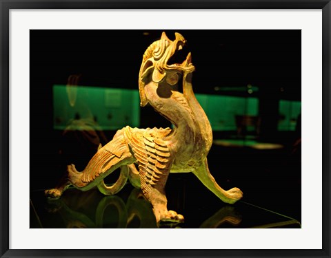 Framed China, Shanghai, Bixie Mythical Beast Statue Print