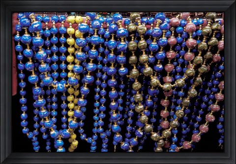 Framed Colorful Beads For Sale in Khan al-Khalili Bazaar, Cairo, Egypt Print