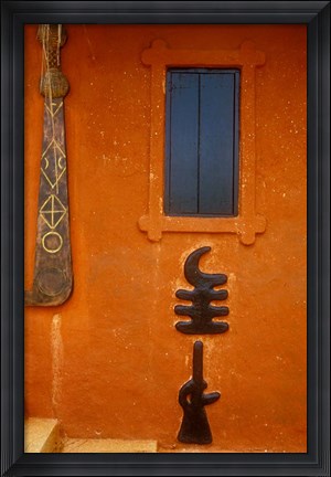 Framed Adinkra Symbols on Shrine to Nana Yaa Asantewaa, Ejisu, Ghana Print