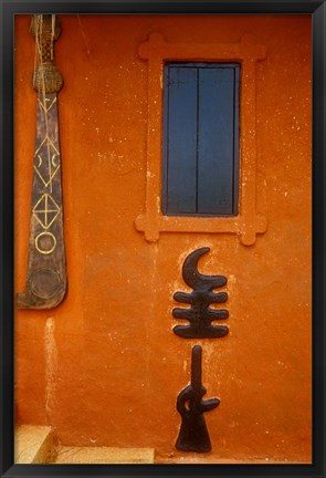 Framed Adinkra Symbols on Shrine to Nana Yaa Asantewaa, Ejisu, Ghana Print