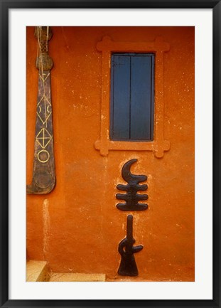 Framed Adinkra Symbols on Shrine to Nana Yaa Asantewaa, Ejisu, Ghana Print