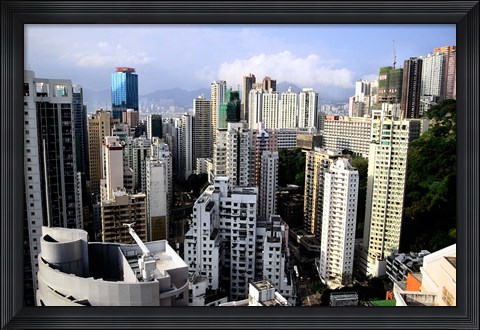Framed Apartment Buildings of Causeway Bay District, Hong Kong, China Print